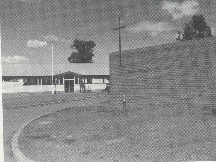 St Ita’s Church–School as opened in 1919, showing the original building and later extensions completed in 1977